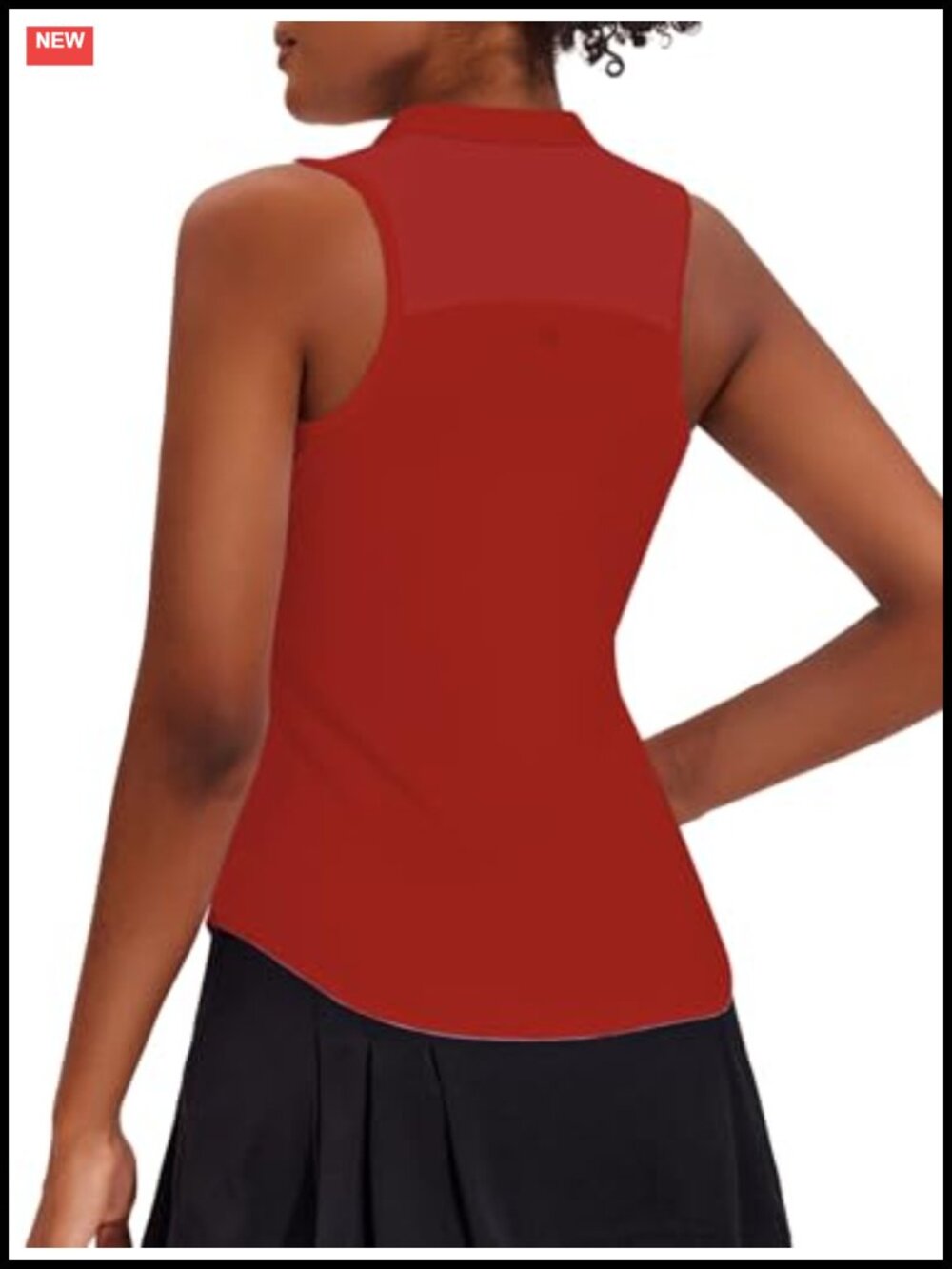 Sleeveless Golf Polo UPF 50+ Zip Collar Quick Dry Racerback Workout Tank Top